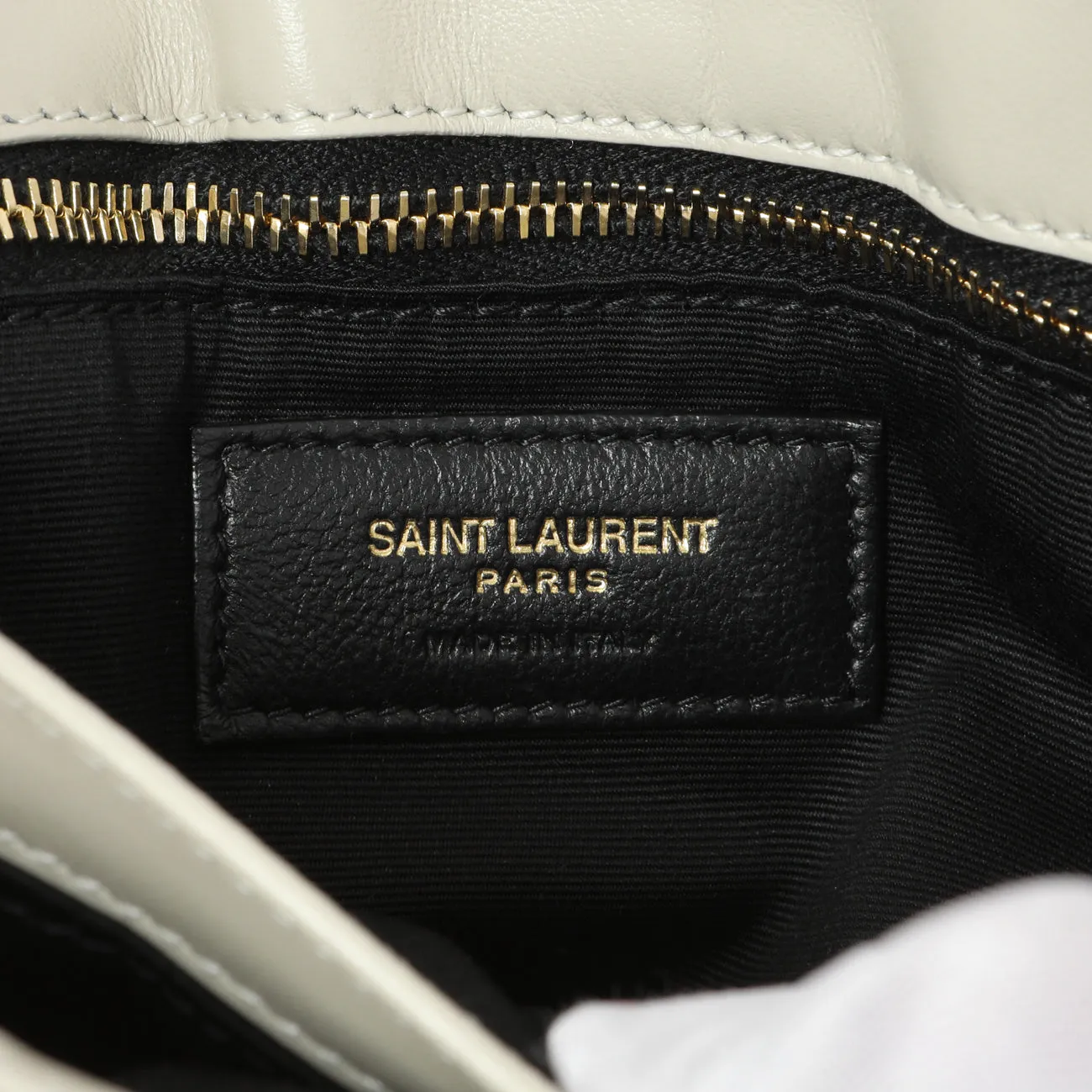 Saint Laurent Ivory Calfskin Monogram Toy Loulou Crossbody