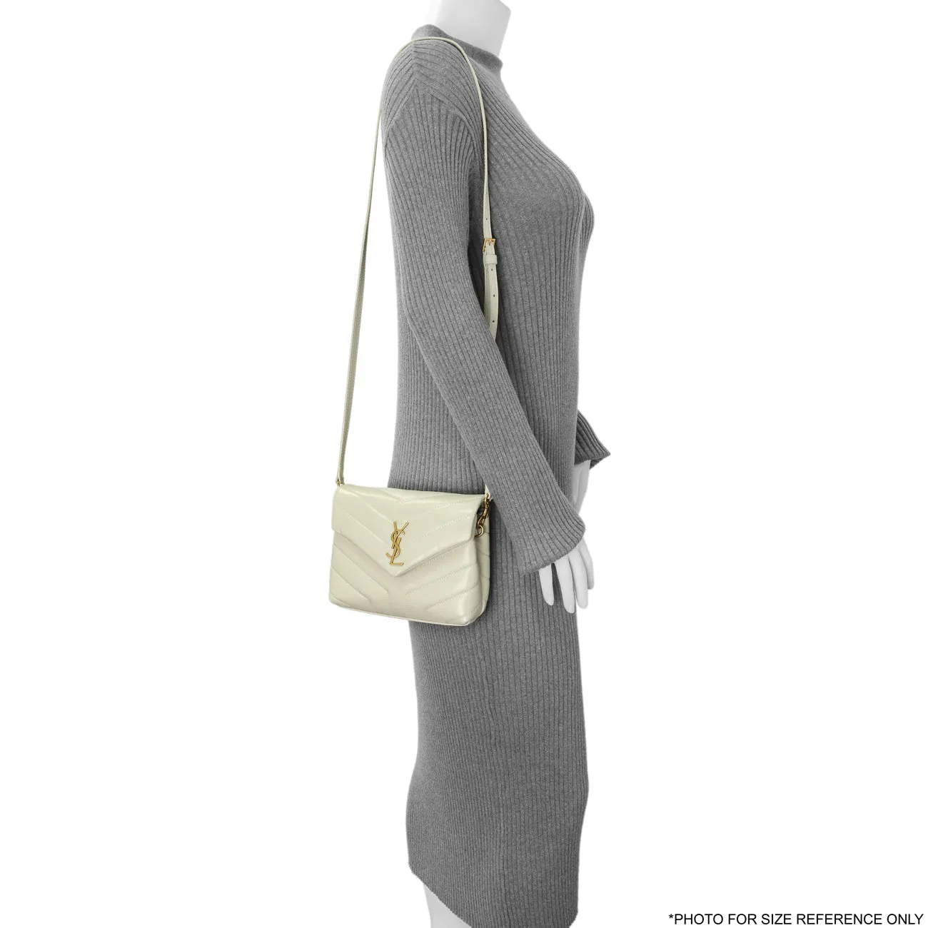 Saint Laurent Ivory Calfskin Monogram Toy Loulou Crossbody