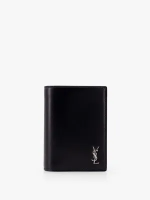Saint Laurent Leather Wallet With Frontal Monogram