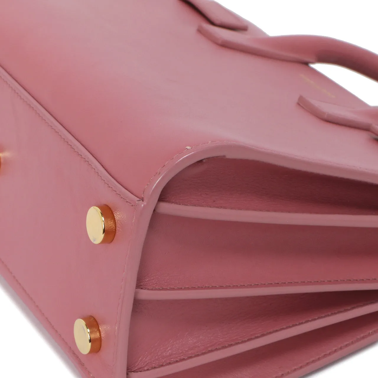 Saint Laurent Rose Dark Calfskin Nano Sac De Jour