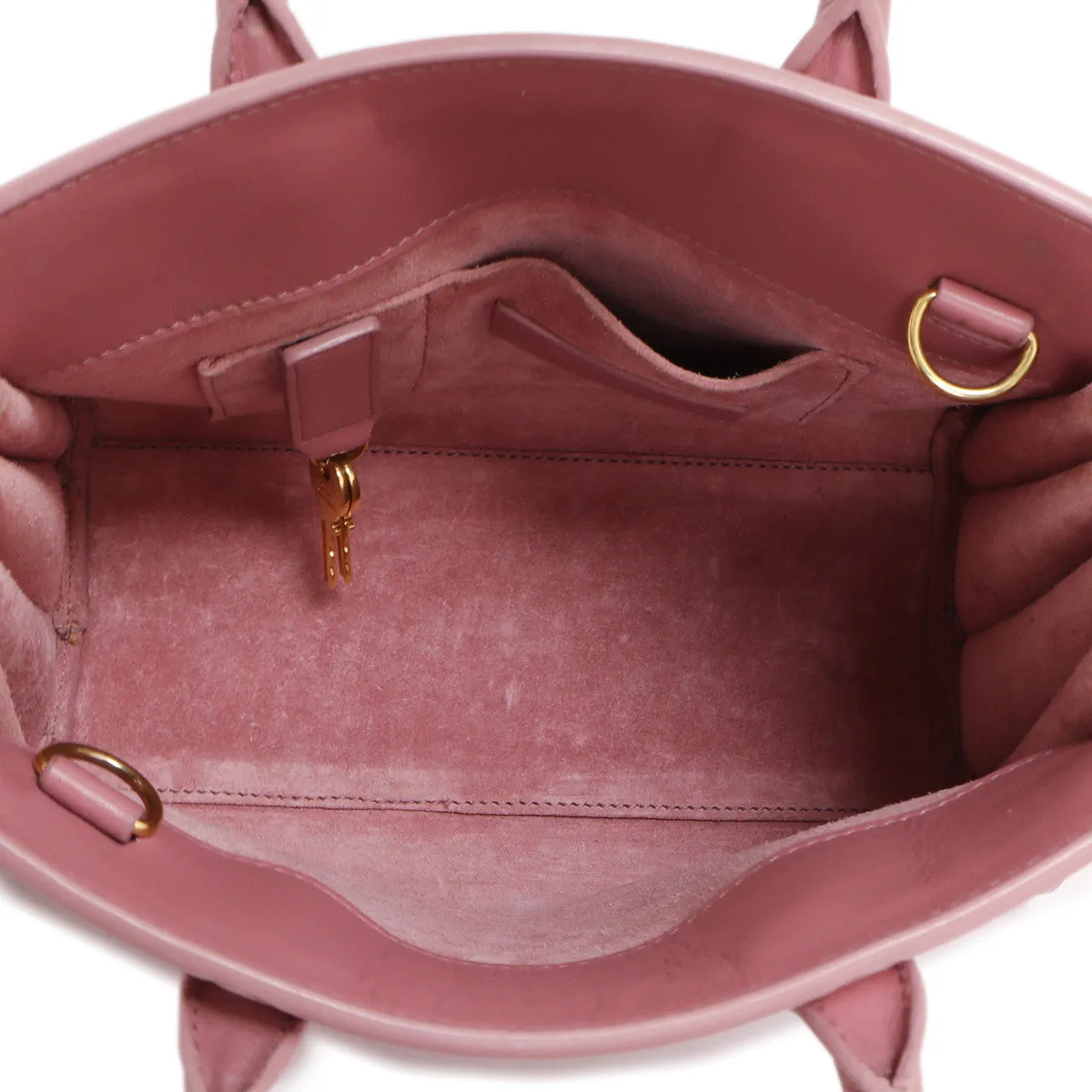 Saint Laurent Rose Dark Calfskin Nano Sac De Jour