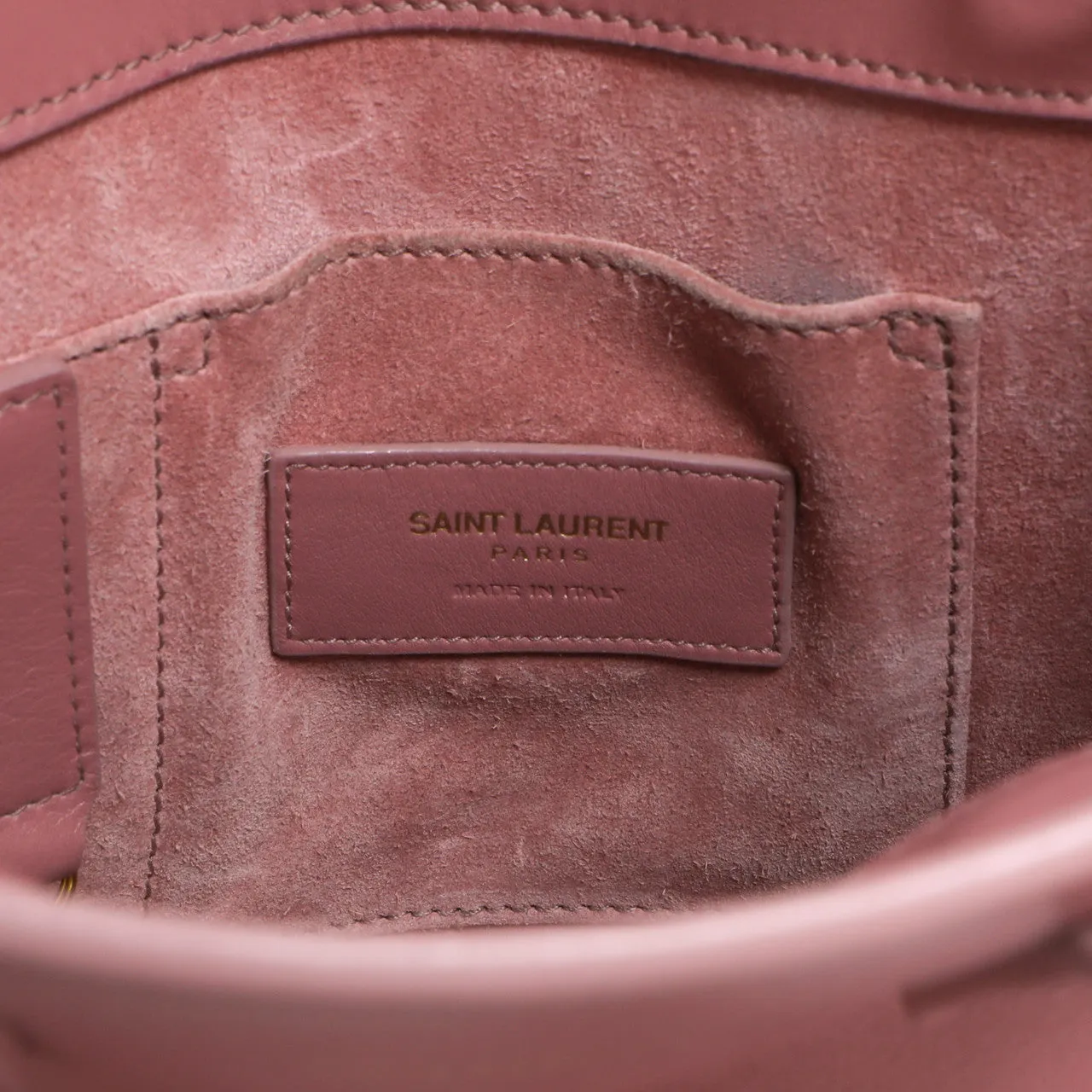 Saint Laurent Rose Dark Calfskin Nano Sac De Jour