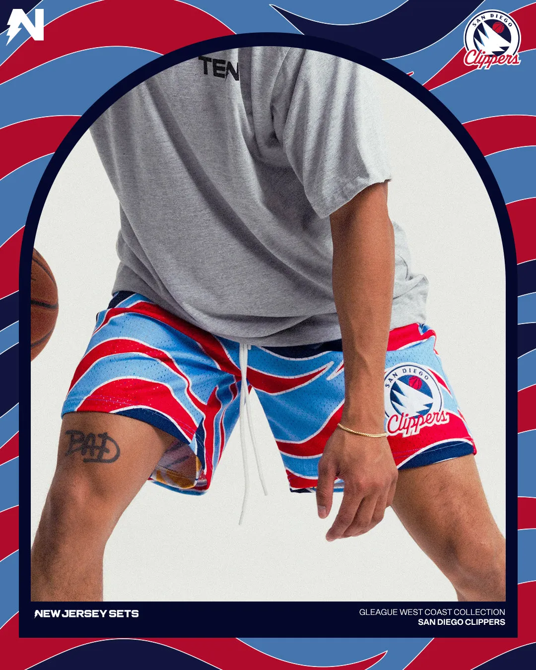 San Diego Clippers x NJS Mesh Shorts