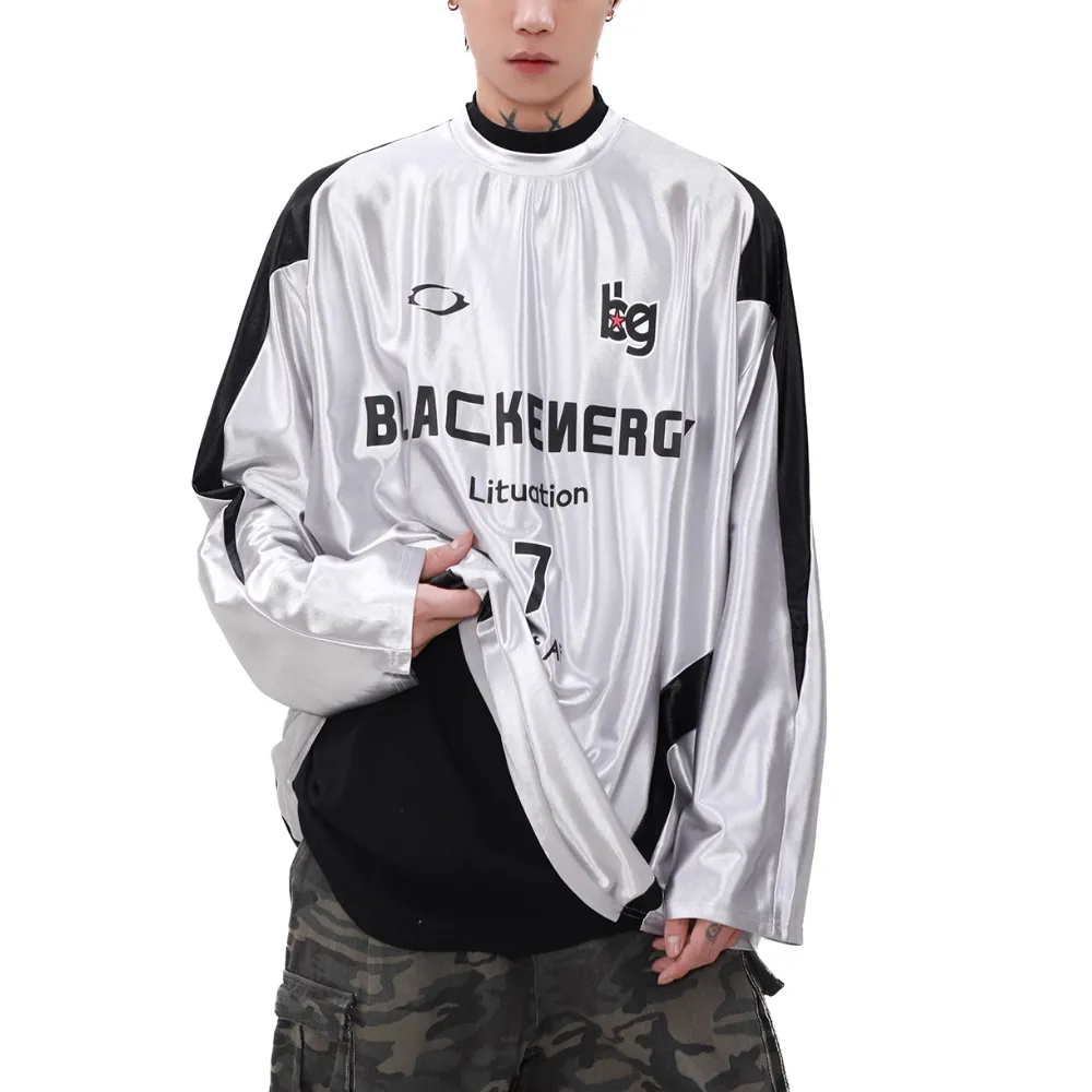 Satin Reflective Raglan Jersey Sweatshirt