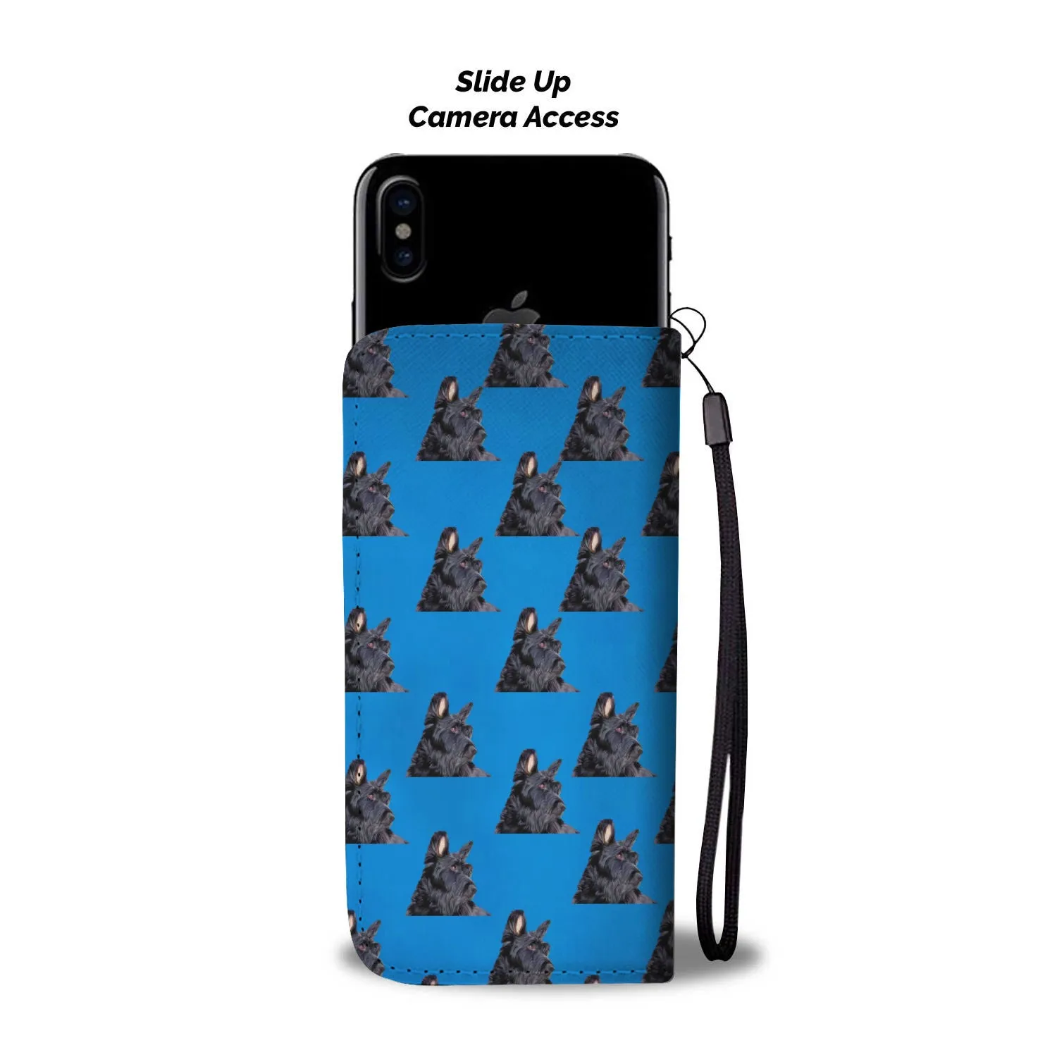 Scottish Terrier Phone Case Wallet - Black