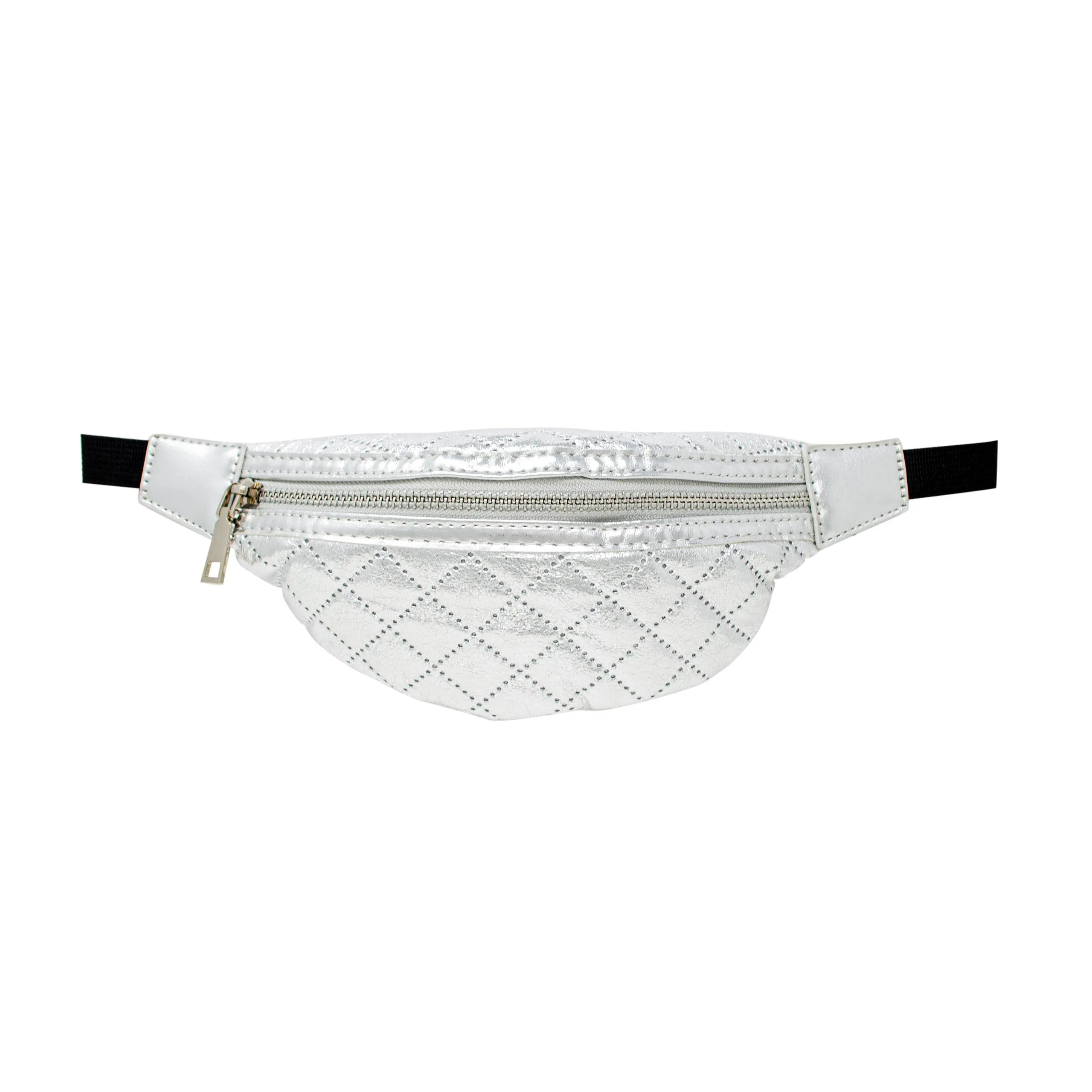 Shiny Crossbody Fanny Pack - Silver
