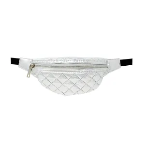 Shiny Crossbody Fanny Pack - Silver