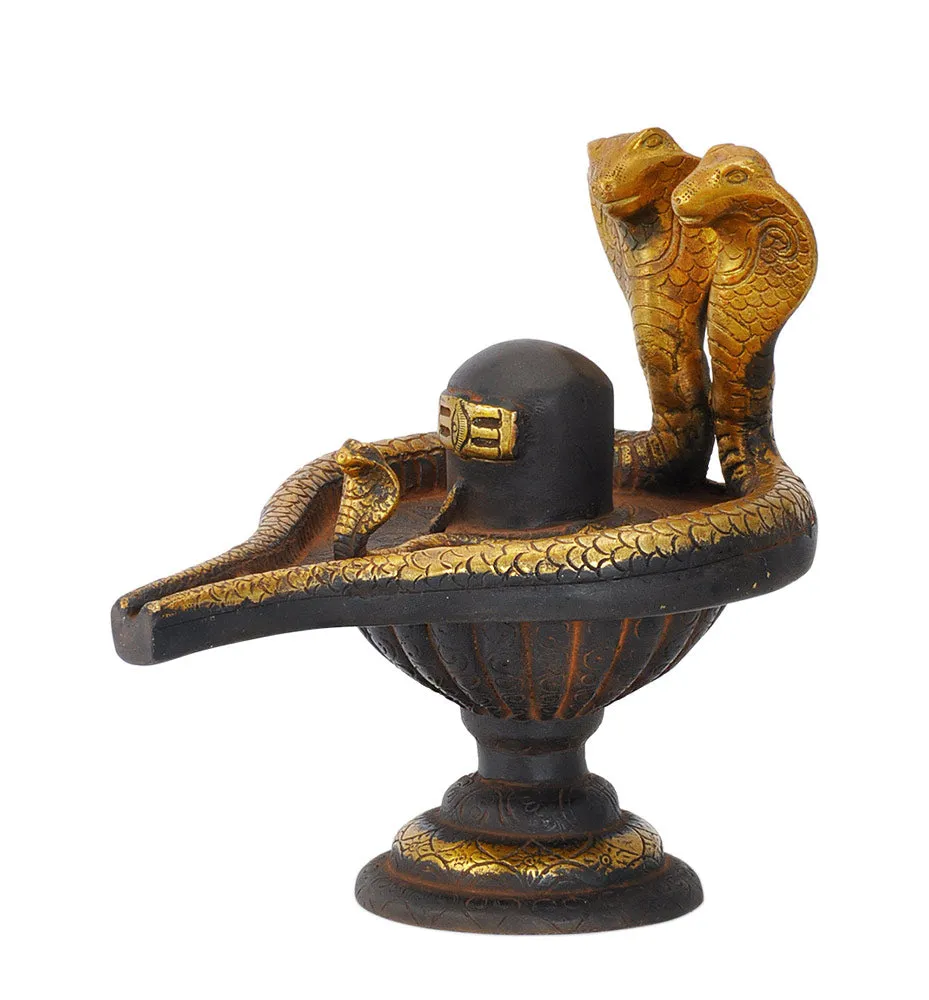 Shivalinga Protected by Divine Serpents 7.25"
