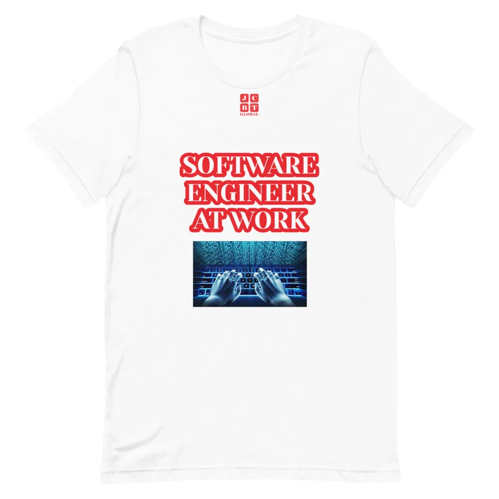 Short-sleeve unisex t-shirt "20102-0081 Software Engineer At Work (Red Logo)"