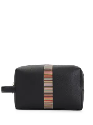 Signature stripe leather beauty-case
