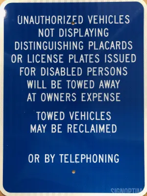 SignOptima™️ California Handicap Reserved Parking Sign