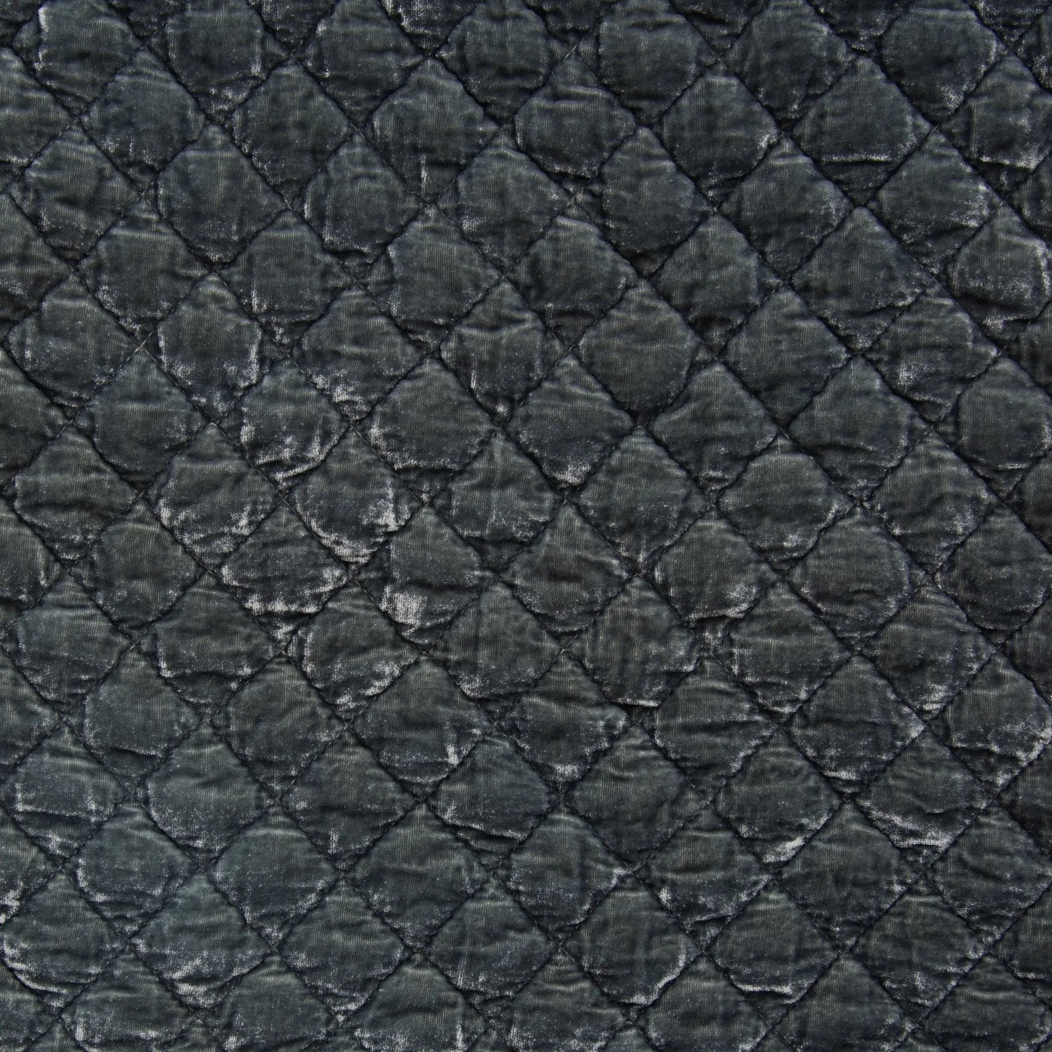 Silk Velvet Quilted Deluxe Sham - Fog