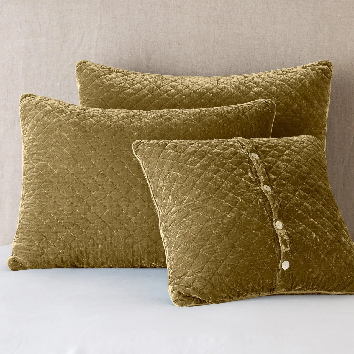 Silk Velvet Quilted Euro Sham - Honeycomb