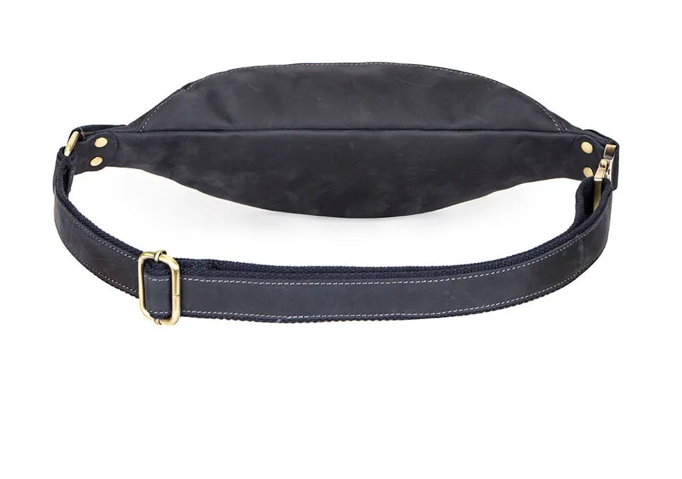 Sleek Leather Waist Pack Fanny Pack Sling Bag, Black/Brown/Coffee/Maroon