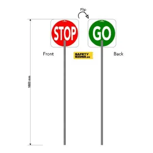 Stop & Go Double Sided Reflective Lollipop Sign (SG001_Refl_ALU)