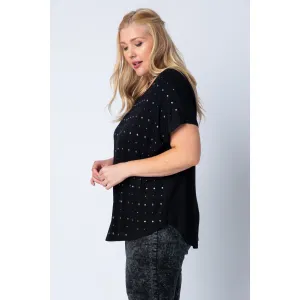 Studded Black T-Shirt - Plus
