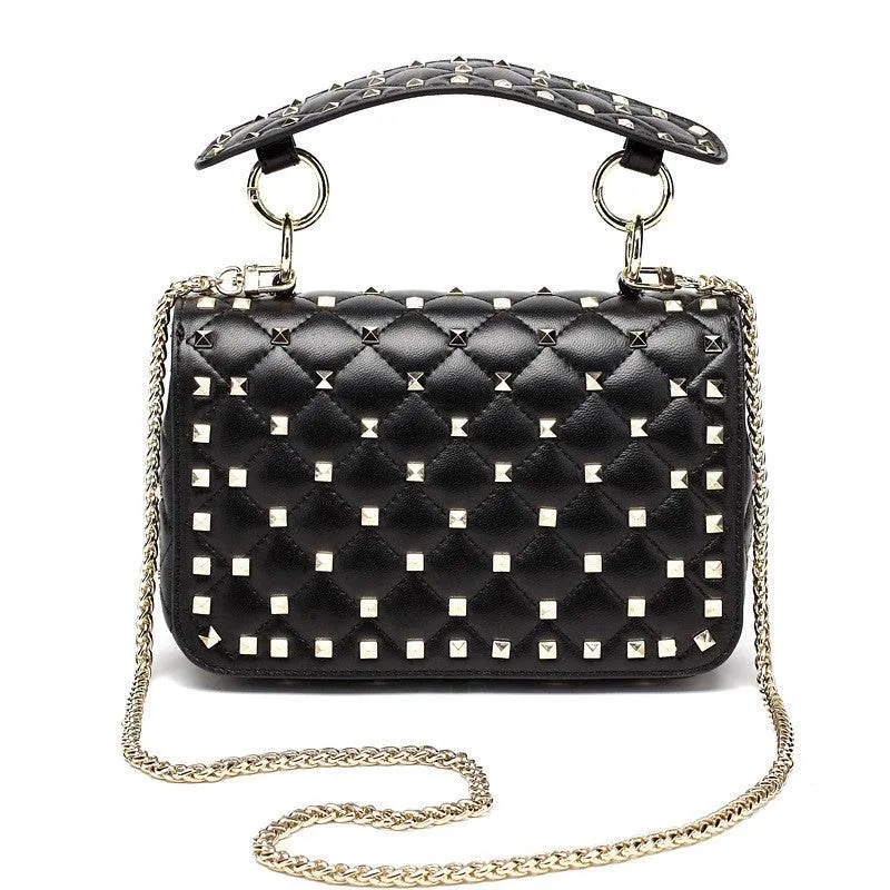Studded Casual One Shoulder Small Square Bag