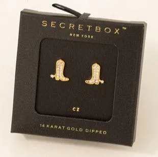 Studded Cowboy Boot Earrings