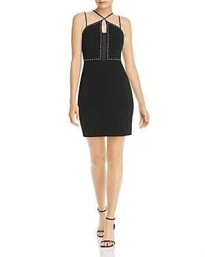 Studded Crisscross-Strap Mini Dress