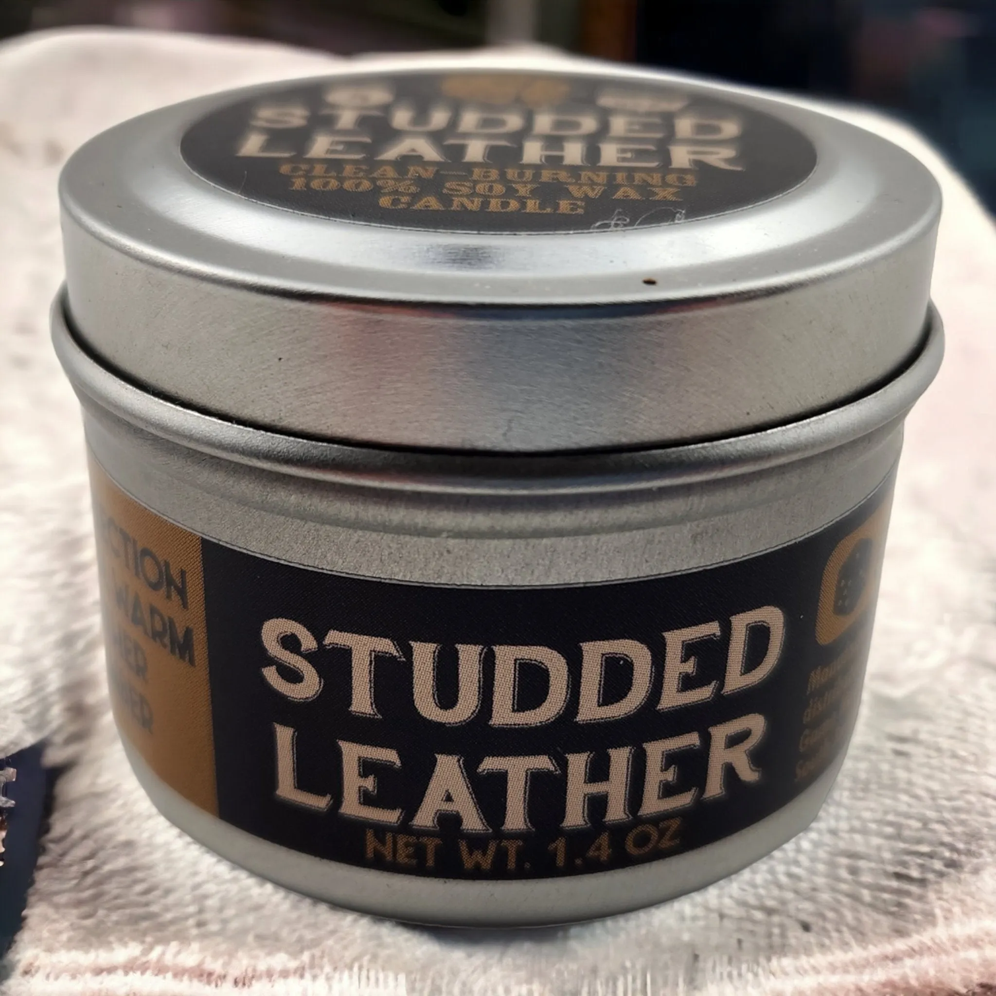 Studded Leather Soy Candle