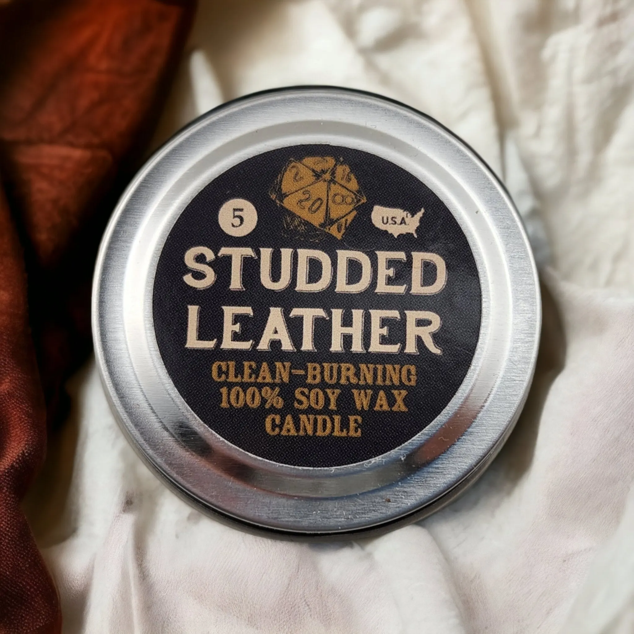 Studded Leather Soy Candle