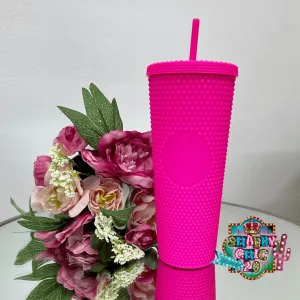 Studded Tumbler - Neon Pink