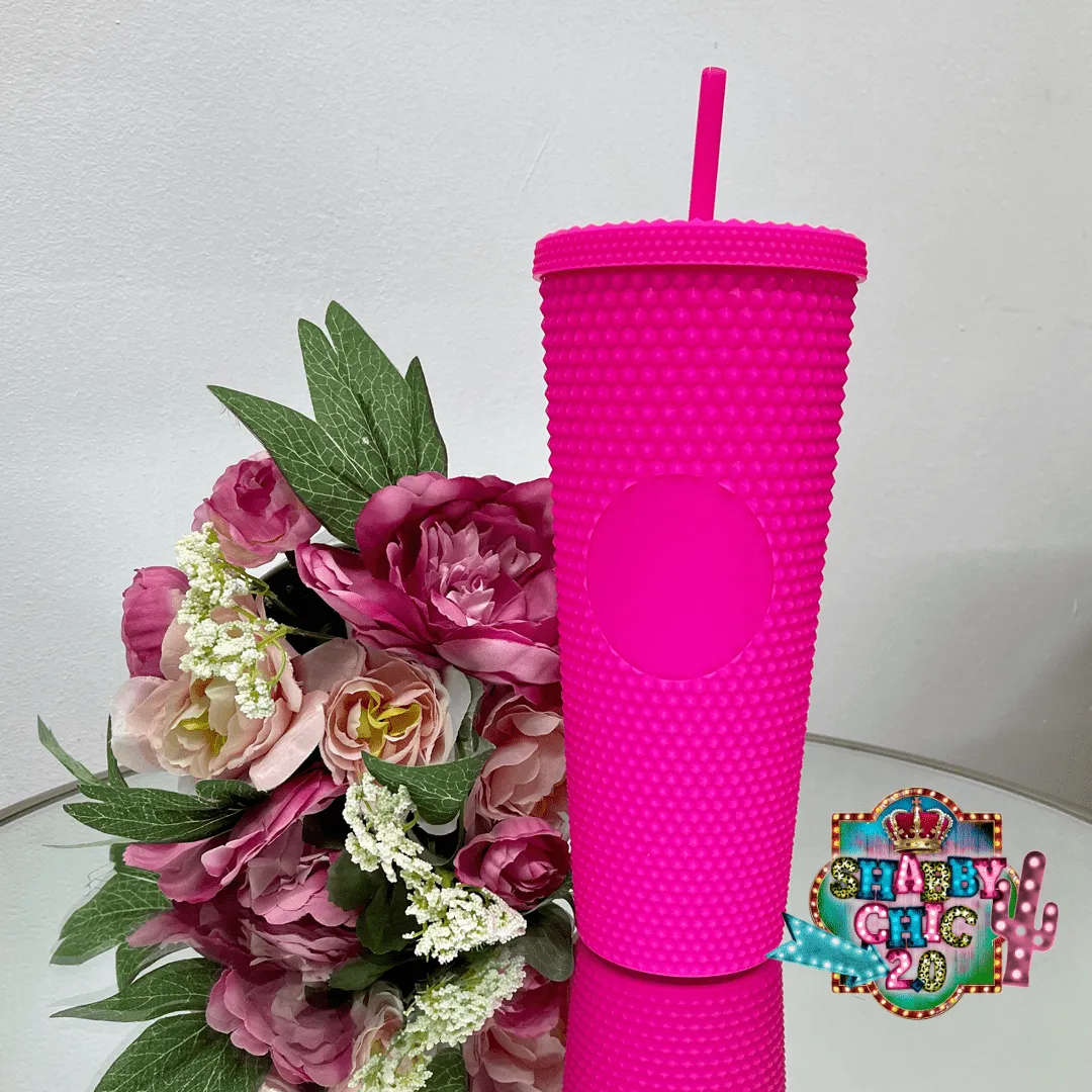 Studded Tumbler - Neon Pink