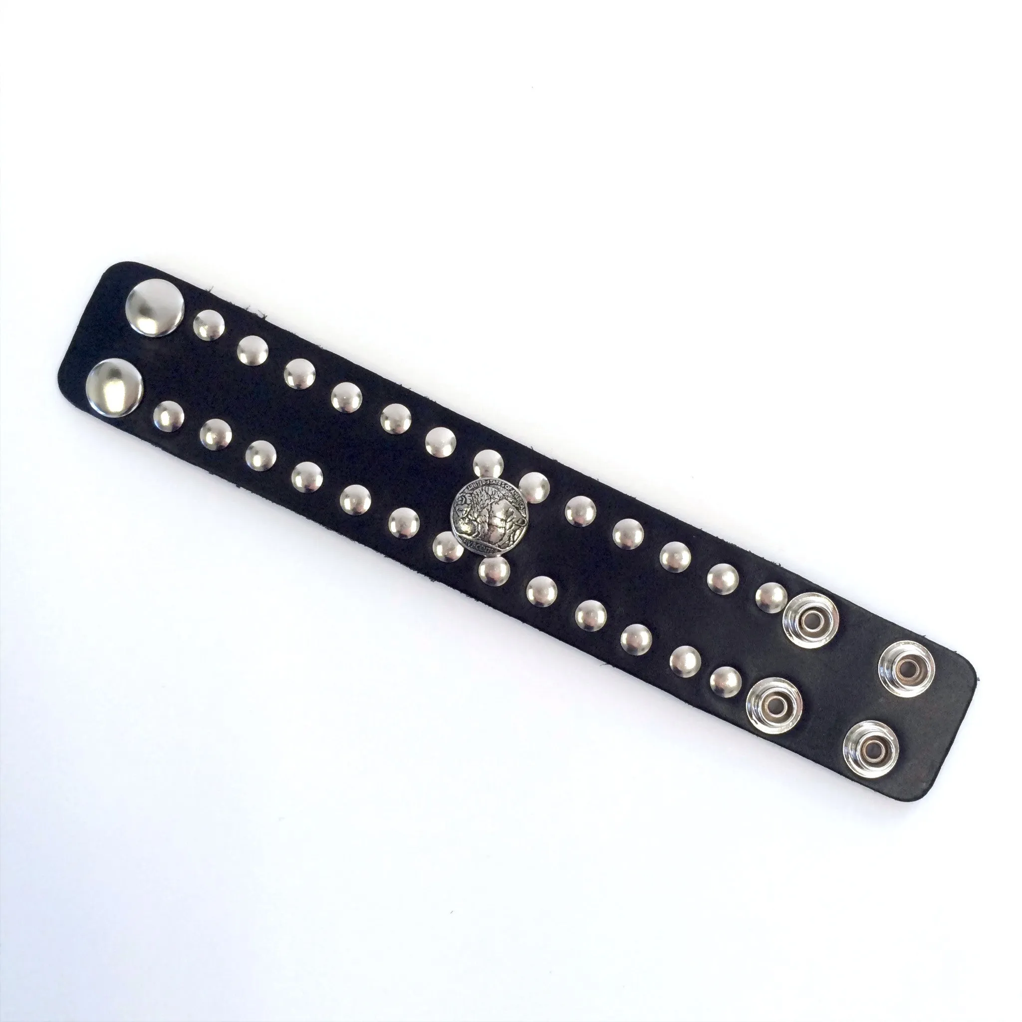 Studded Wristband w/ Buffalo Nickel Concho