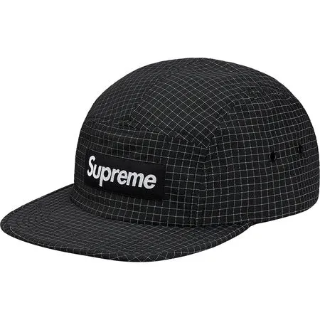 Supreme Reflective Ripstop Camp Cap- Black