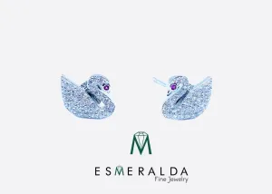 Swan Design Earrings