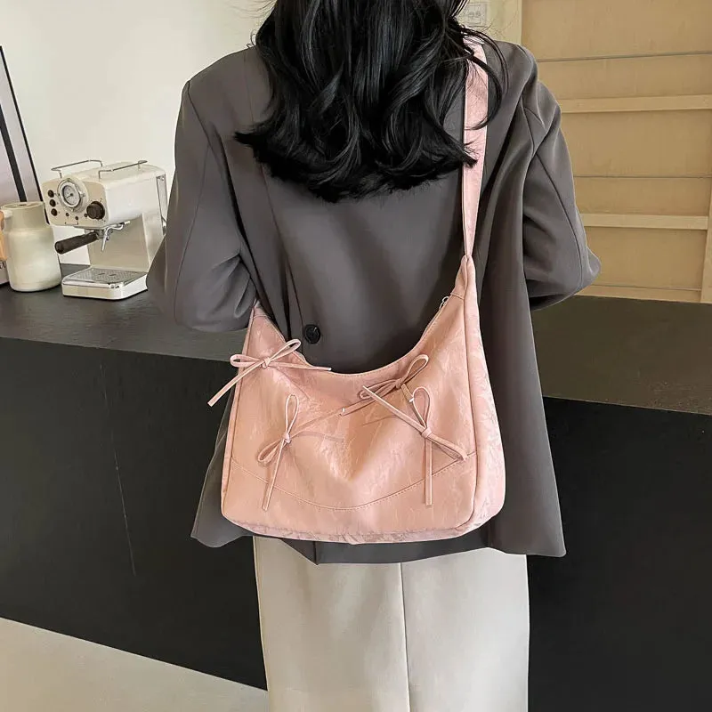 Sweet Bow Design Crossbody Bags for Women 2024 Y2K Luxury Designer Korean Fashion Handbags and Purses Females Shoulder Bag