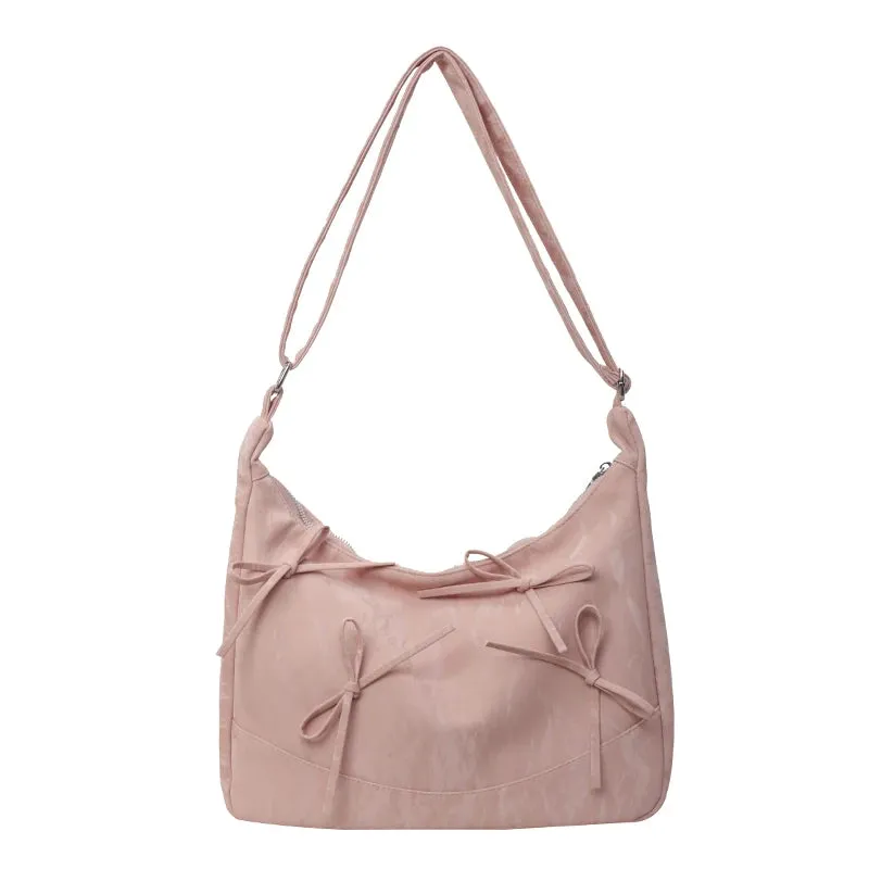 Sweet Bow Design Crossbody Bags for Women 2024 Y2K Luxury Designer Korean Fashion Handbags and Purses Females Shoulder Bag