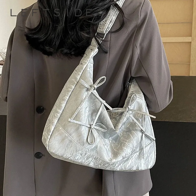Sweet Bow Design Crossbody Bags for Women 2024 Y2K Luxury Designer Korean Fashion Handbags and Purses Females Shoulder Bag