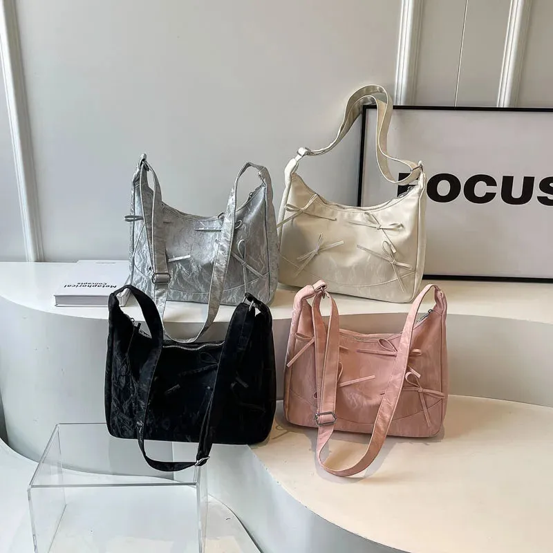 Sweet Bow Design Crossbody Bags for Women 2024 Y2K Luxury Designer Korean Fashion Handbags and Purses Females Shoulder Bag