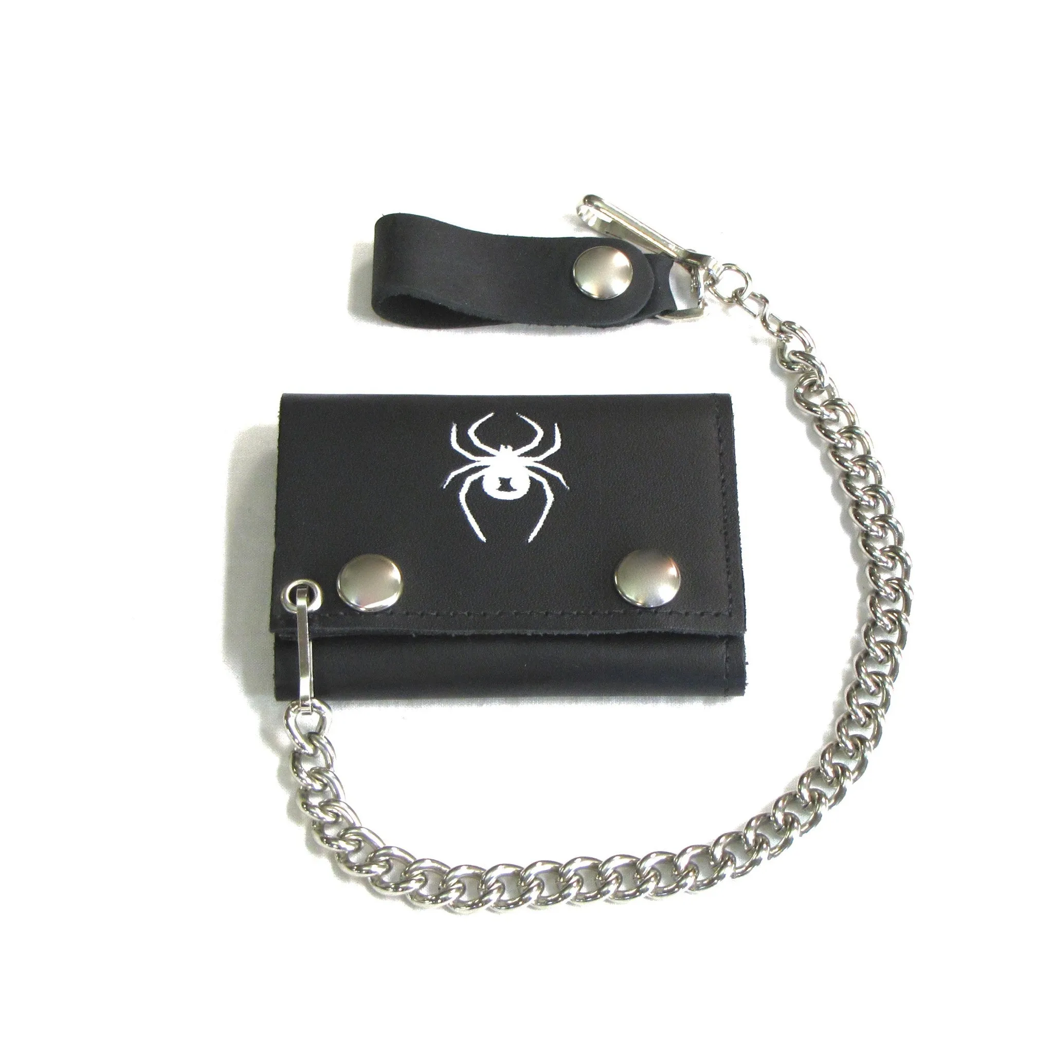 TC304-225  Tri-Fold Wallet w/ Chain- Spider