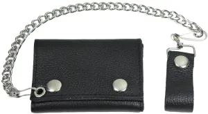 TC334 Soft Grain Tri-Fold Wallet w/ Chain