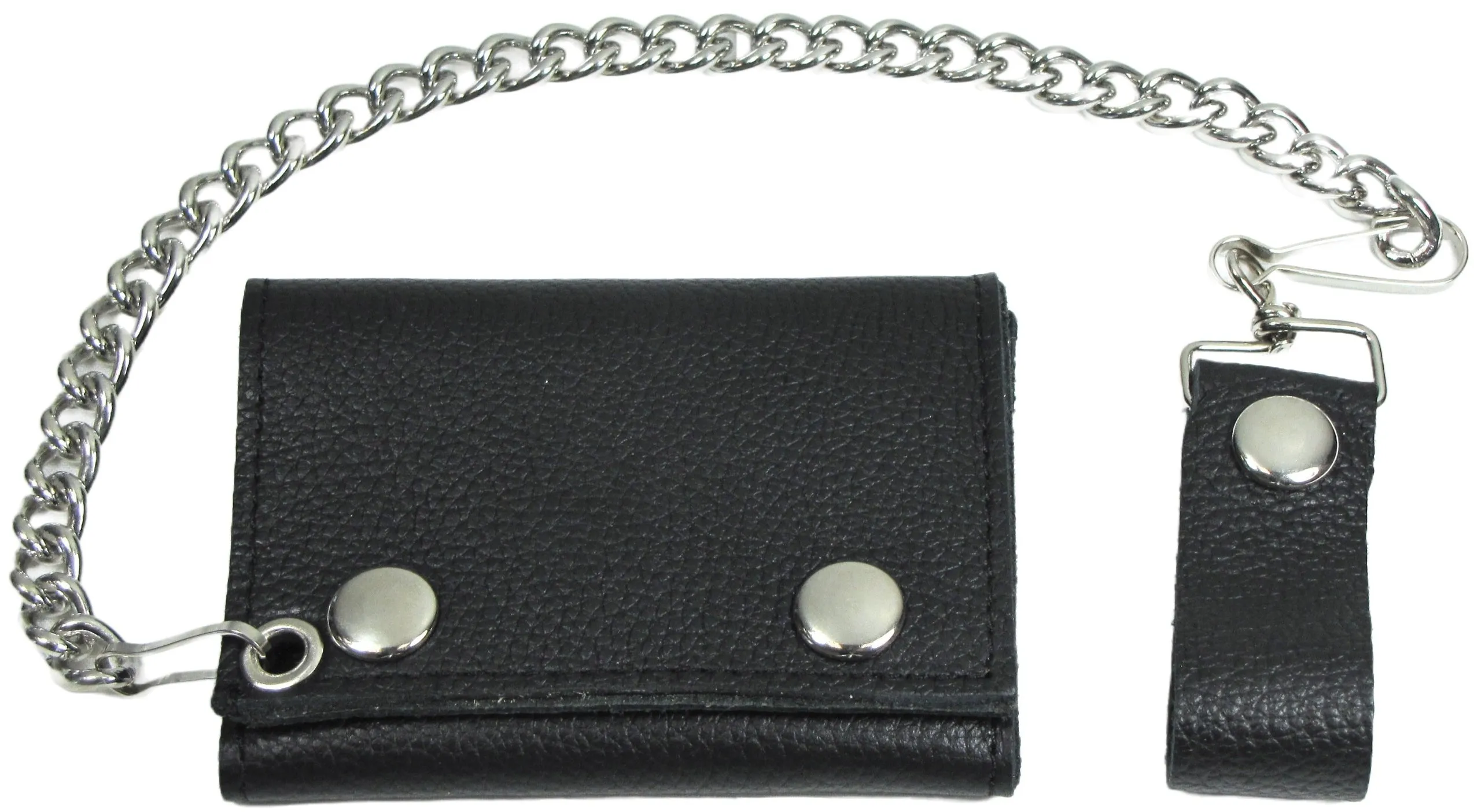 TC334 Soft Grain Tri-Fold Wallet w/ Chain