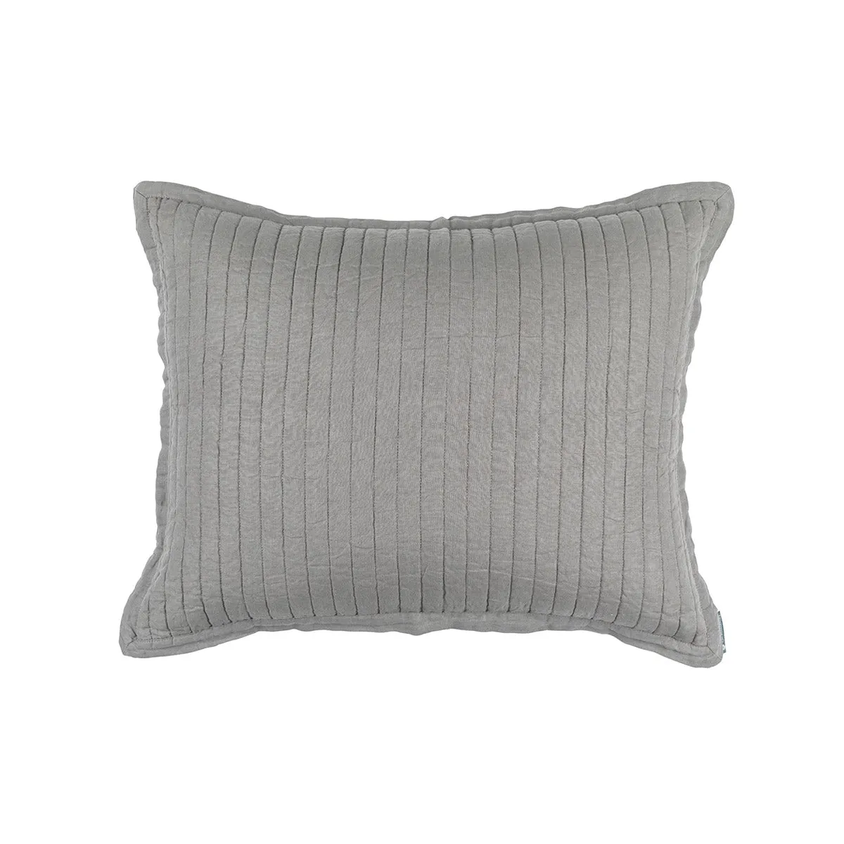 Tessa Quilted Standard Pillow Lt. Grey Linen 20X26 (Insert Included)