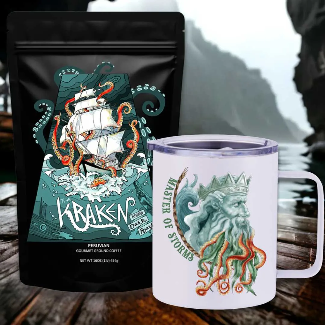 The Kraken Peruvian Dark Roast Travel Coffee Bundle
