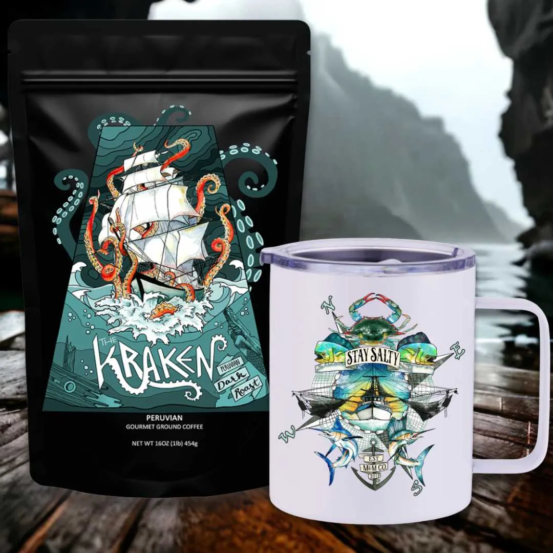 The Kraken Peruvian Dark Roast Travel Coffee Bundle