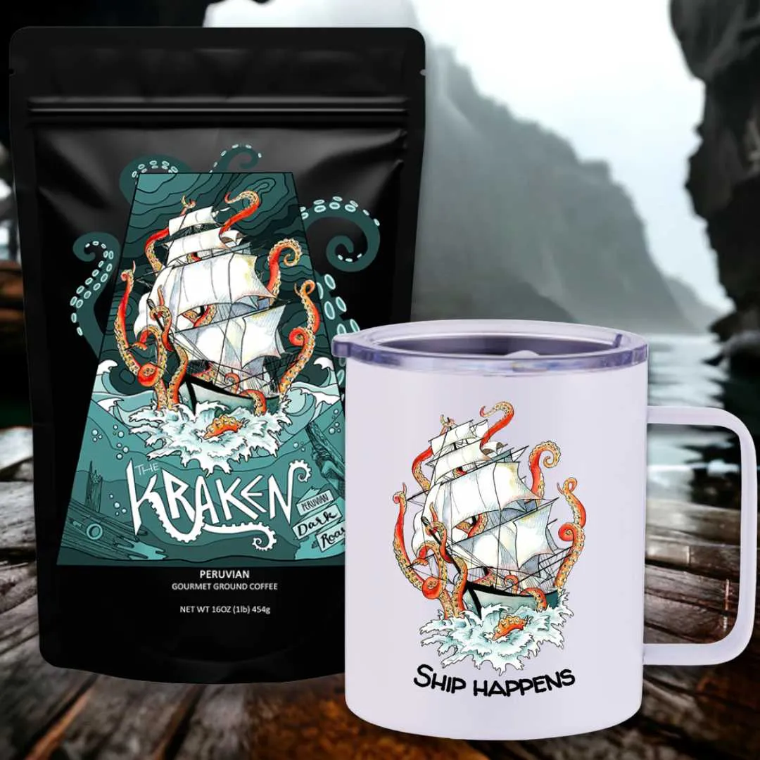 The Kraken Peruvian Dark Roast Travel Coffee Bundle