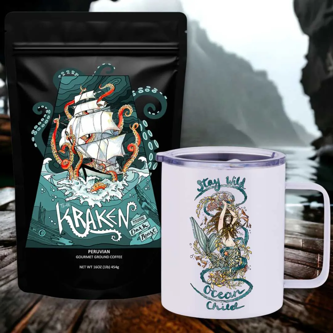 The Kraken Peruvian Dark Roast Travel Coffee Bundle