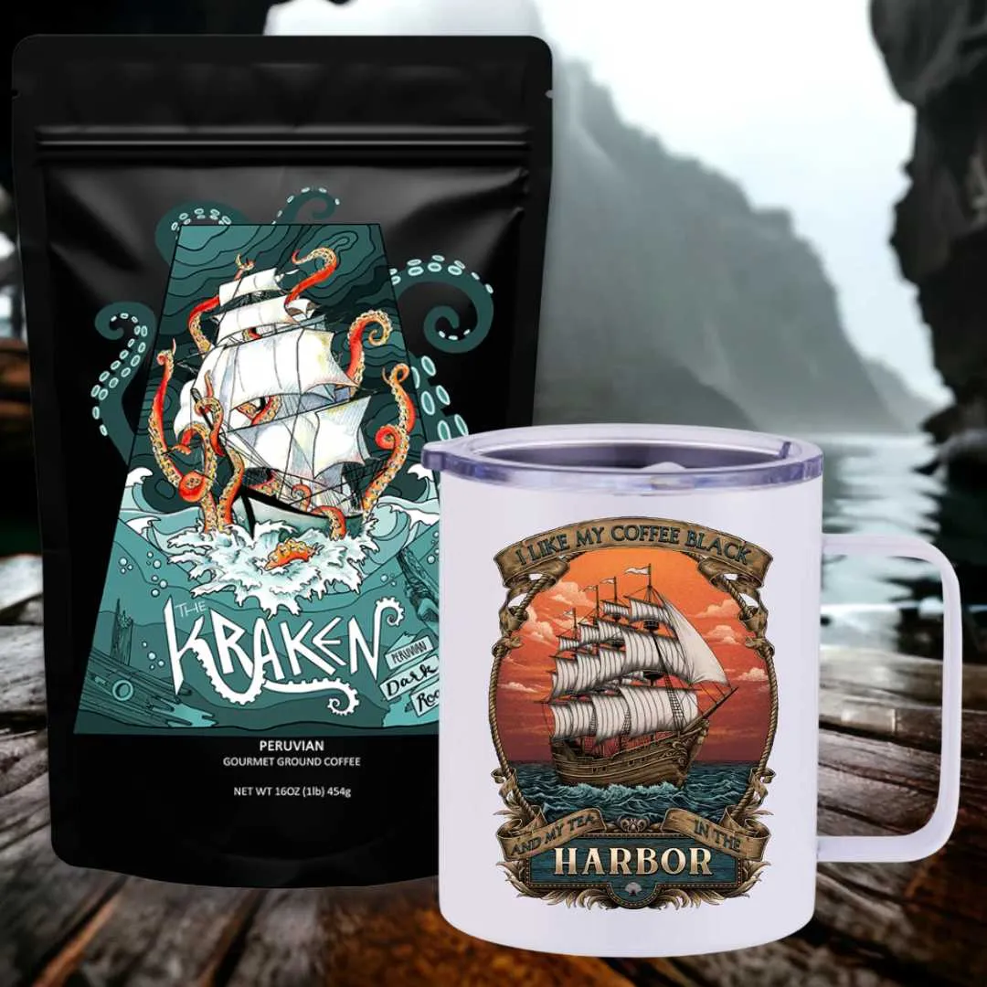 The Kraken Peruvian Dark Roast Travel Coffee Bundle