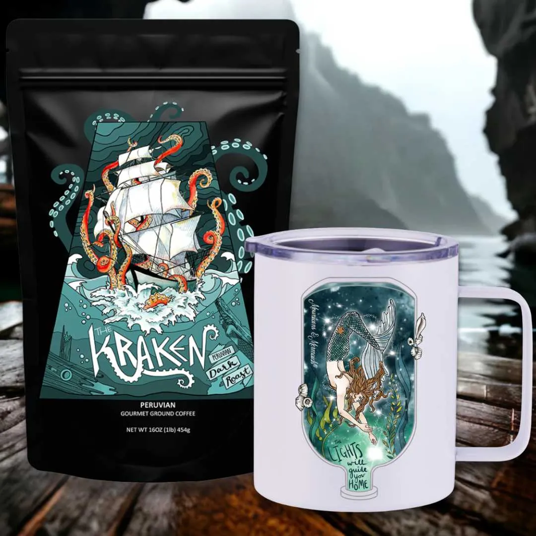 The Kraken Peruvian Dark Roast Travel Coffee Bundle