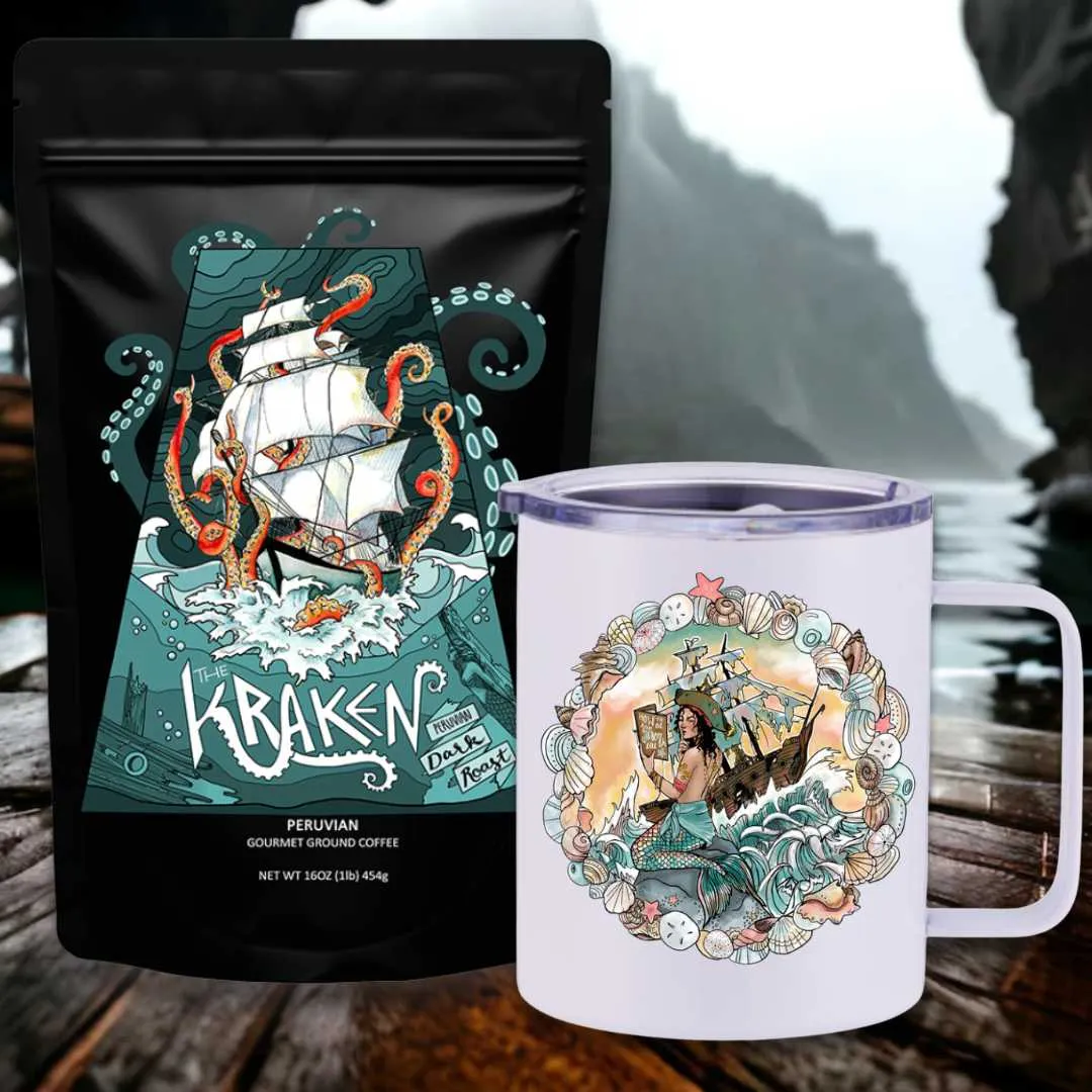 The Kraken Peruvian Dark Roast Travel Coffee Bundle