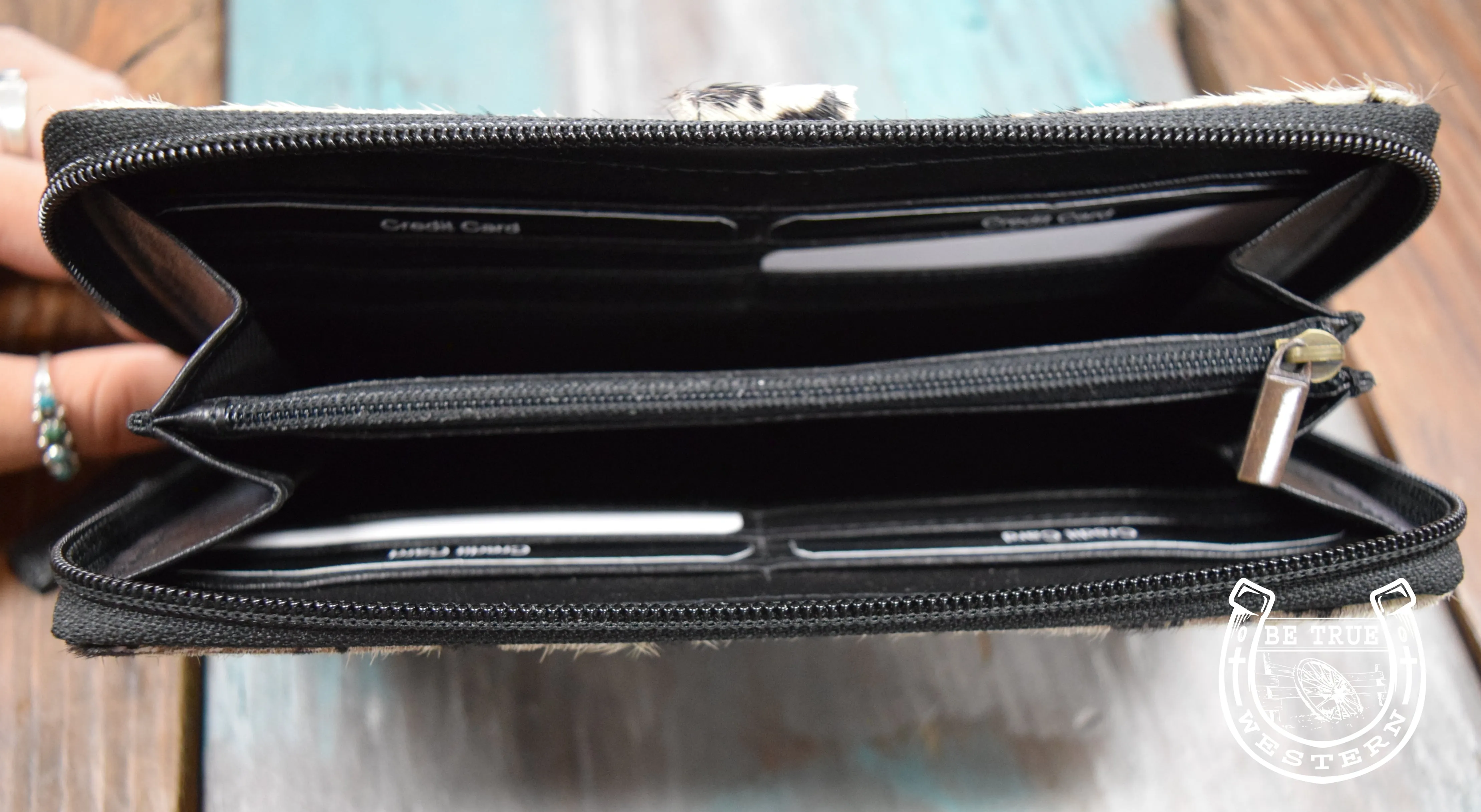 The Propel Black and White Speckled Cowhide Wallet