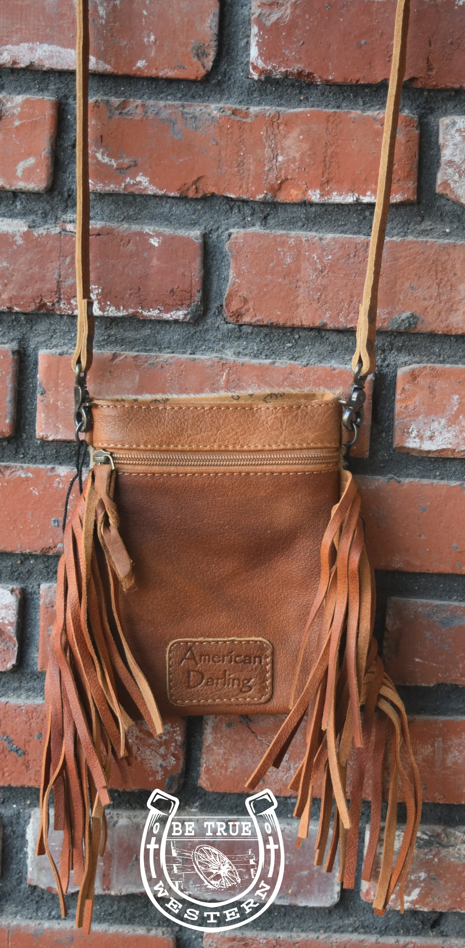The Tan Acid Washed Cowhide Purse