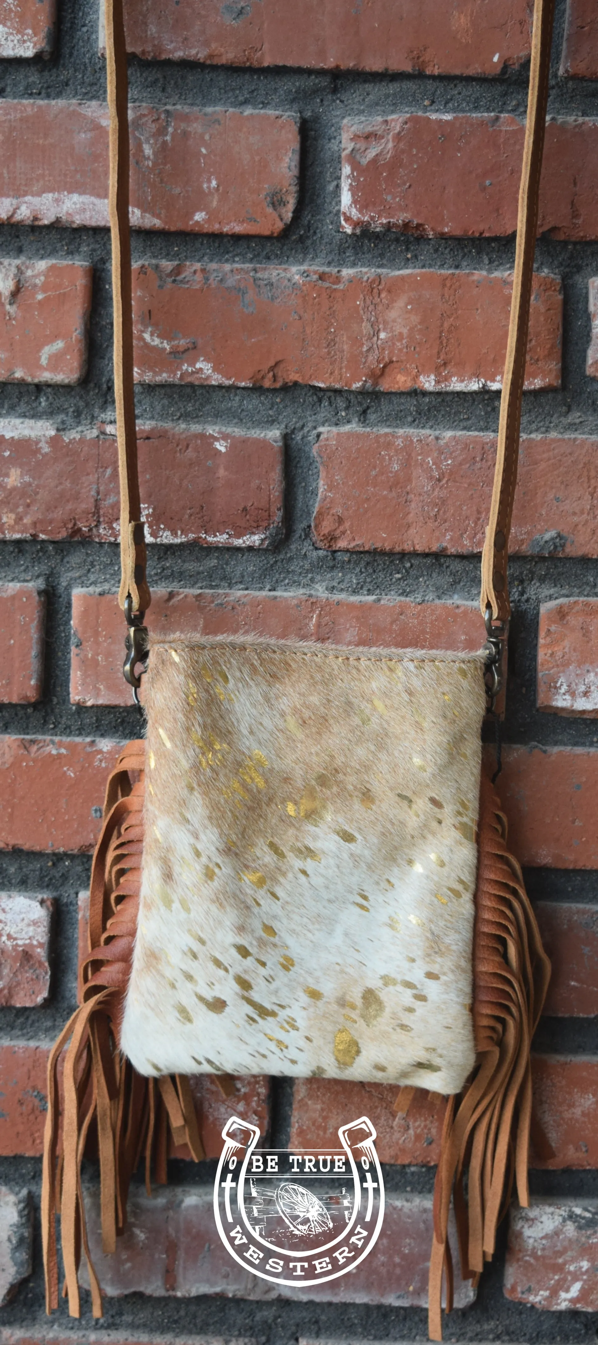 The Tan Acid Washed Cowhide Purse