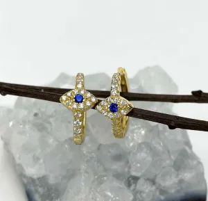 Unbothered & Protected Evil Eye Huggie Earrings