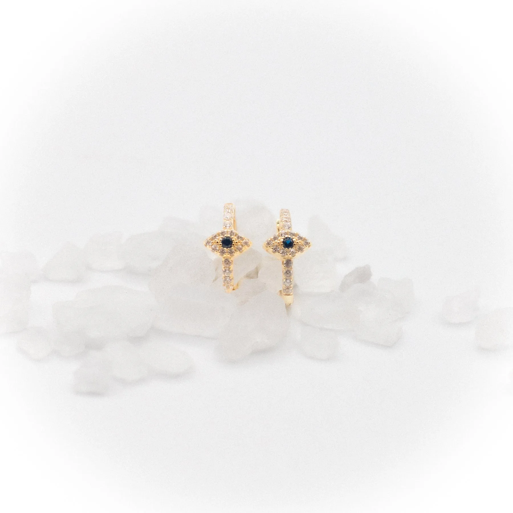 Unbothered & Protected Evil Eye Huggie Earrings